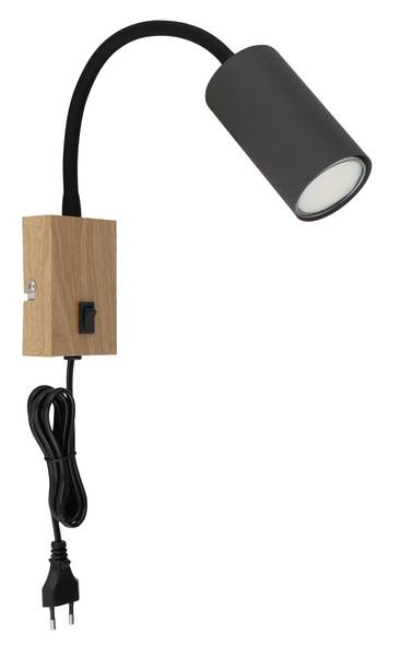 Wandleuchte Robby Typ B - Eisen - 1-flammig - Braun / Grau
