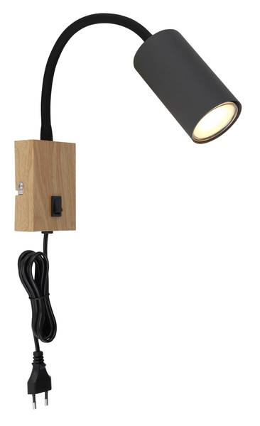 Wandleuchte Robby Typ B - Eisen - 1-flammig - Braun / Grau