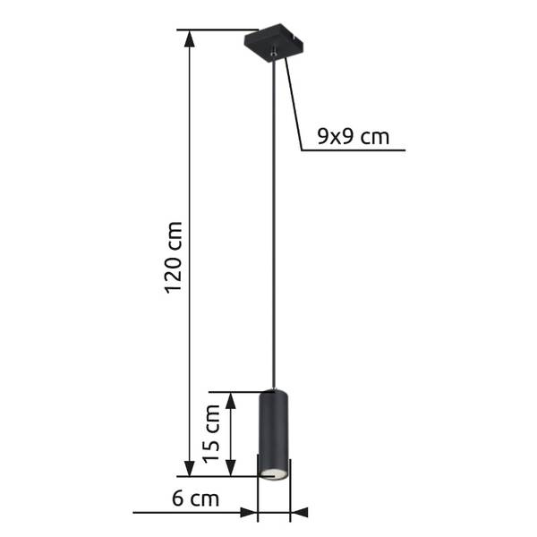 Pendelleuchte Robby Typ B - Eisen - 1-flammig - Schwarz