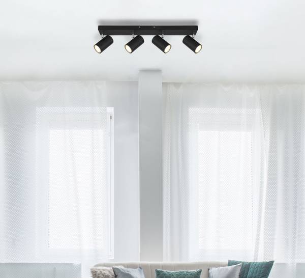 Deckenleuchte Robby Typ C - Eisen - 4-flammig - Schwarz