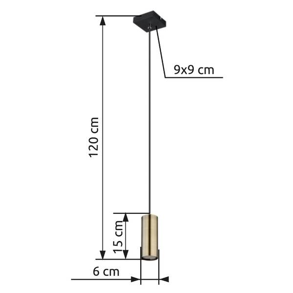 Pendelleuchte Robby Typ B - Eisen - 1-flammig - Schwarz / Messing