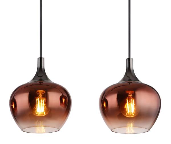 Pendelleuchte Maxy Typ F - Farbglas / Eisen - 4-flammig