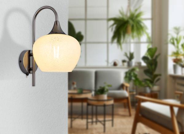 Wandleuchte Maxy Typ A - Klarglas / Eisen - 1-flammig