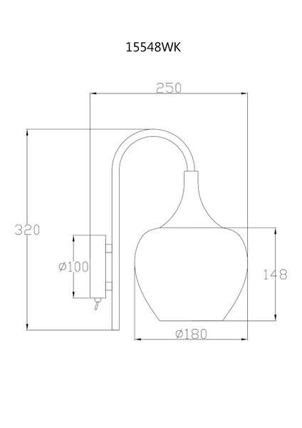 Wandleuchte Maxy Typ A - Klarglas / Eisen - 1-flammig