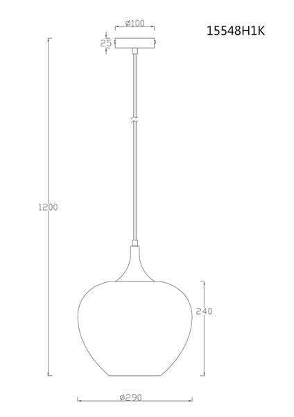 Pendelleuchte Maxy Typ N - Klarglas / Chrom - 1-flammig