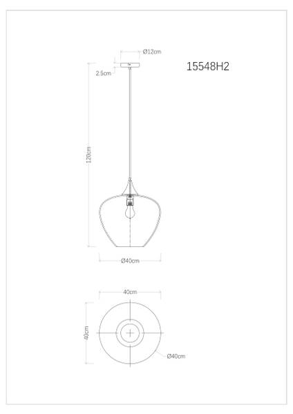 Pendelleuchte Maxy Typ P - Rauchglas / Eisen - 1-flammig
