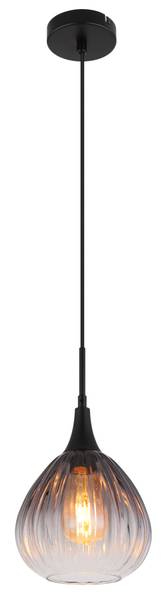 Pendelleuchte Olsen Typ D - Rauchglas / Eisen - 1-flammig