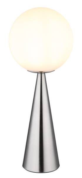Tischleuchte Pinpal - Opalglas / Eisen - 1-flammig - Silber