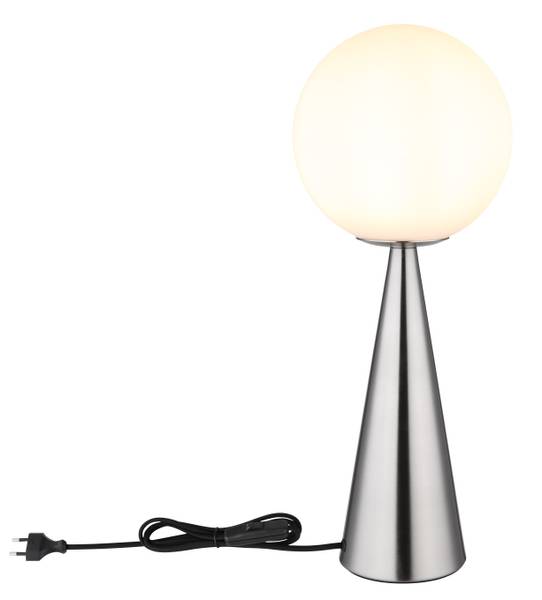 Tischleuchte Pinpal - Opalglas / Eisen - 1-flammig - Silber