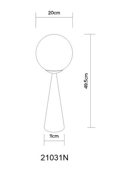 Tischleuchte Pinpal - Opalglas / Eisen - 1-flammig - Silber