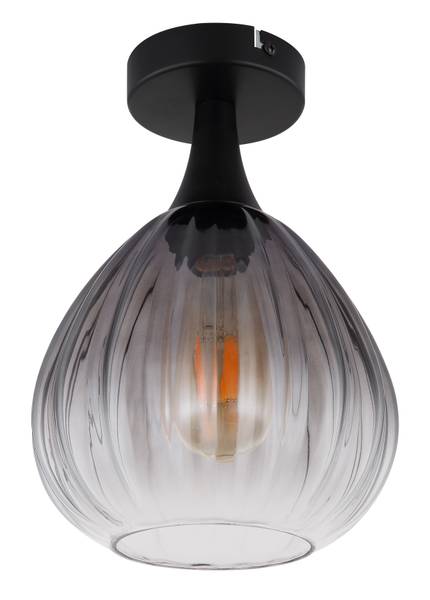 Deckenleuchte Olsen Typ B - Rauchglas / Eisen - 1-flammig