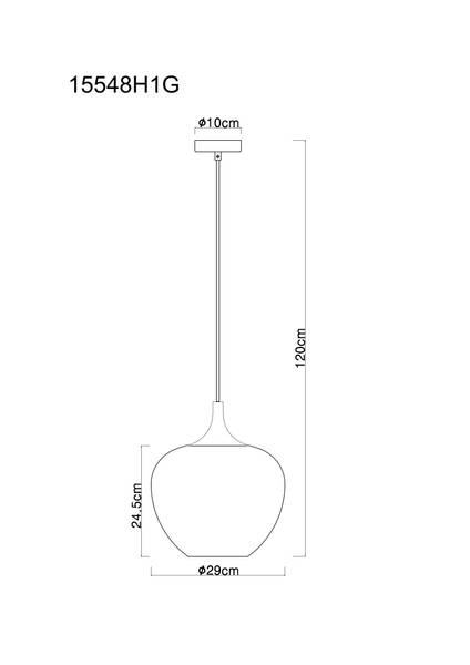 Pendelleuchte Maxy Typ M - Farbglas / Eisen - 1-flammig