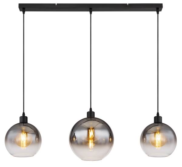 Pendelleuchte Newcastle - Rauchglas / Eisen - 3-flammig