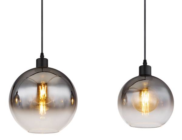 Pendelleuchte Newcastle - Rauchglas / Eisen - 3-flammig