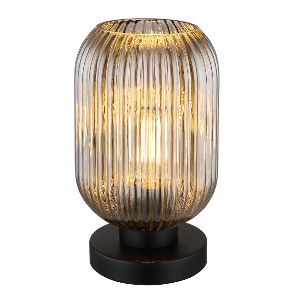 Tischleuchte Normy Typ A - Rauchglas / Eisen - 1-flammig - Grau