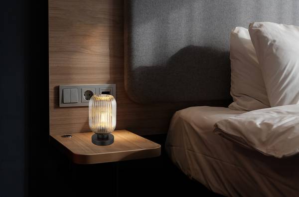 Tischleuchte Normy Typ A - Rauchglas / Eisen - 1-flammig - Grau