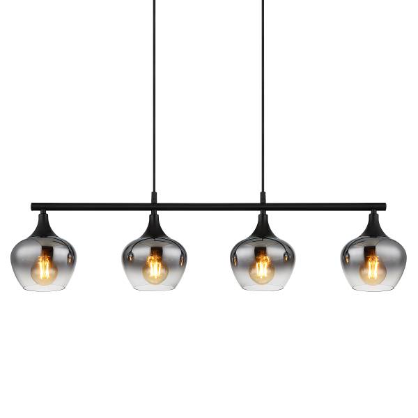 Pendelleuchte Maxy Typ E - Rauchglas / Eisen - 4-flammig