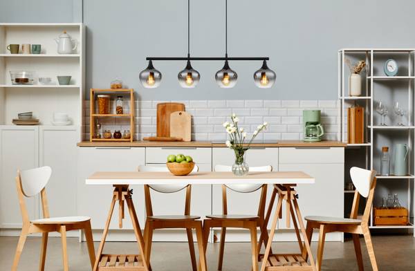 Pendelleuchte Maxy Typ E - Rauchglas / Eisen - 4-flammig