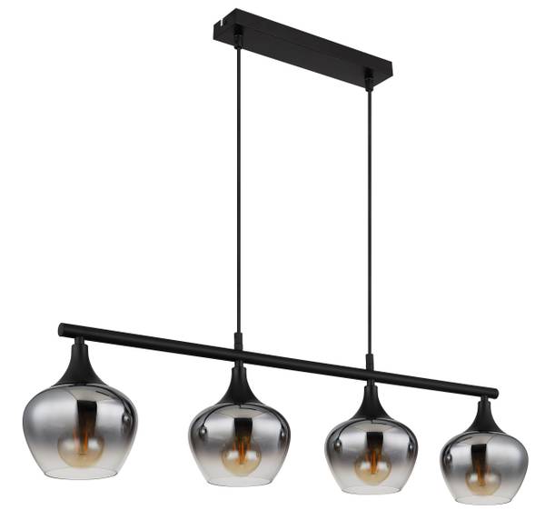 Pendelleuchte Maxy Typ E - Rauchglas / Eisen - 4-flammig