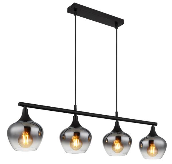 Pendelleuchte Maxy Typ E - Rauchglas / Eisen - 4-flammig