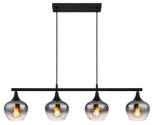 Pendelleuchte Maxy Typ E - Rauchglas / Eisen - 4-flammig