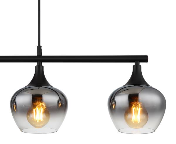 Pendelleuchte Maxy Typ E - Rauchglas / Eisen - 4-flammig