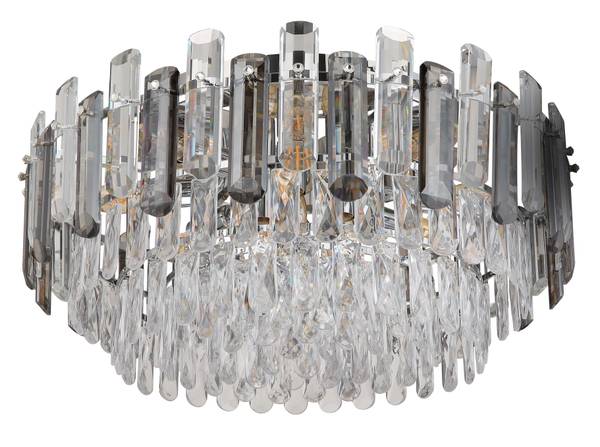 Deckenleuchte Orgina - Rauchglas / Eisen - 11-flammig - Durchmesser: 55 cm