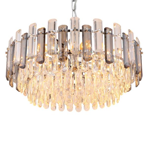 Kronleuchter Orgina - Rauchglas / Eisen - 12-flammig