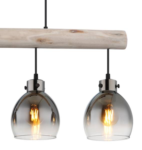 Pendelleuchte Ryan Typ A - Rauchglas / Eisen - 4-flammig