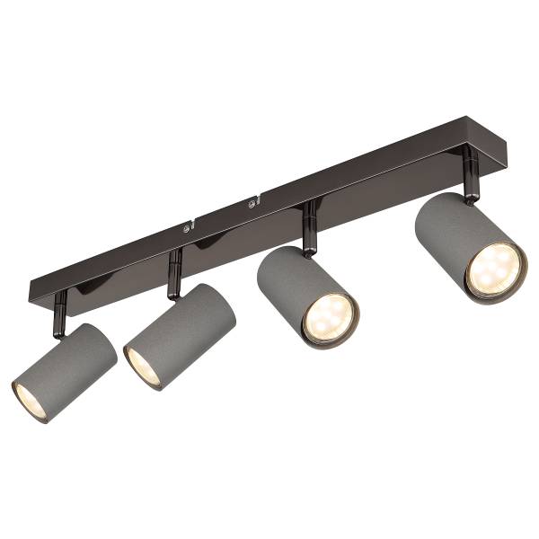 Deckenleuchte Robby Typ C - Eisen - 4-flammig - Schwarz / Grau