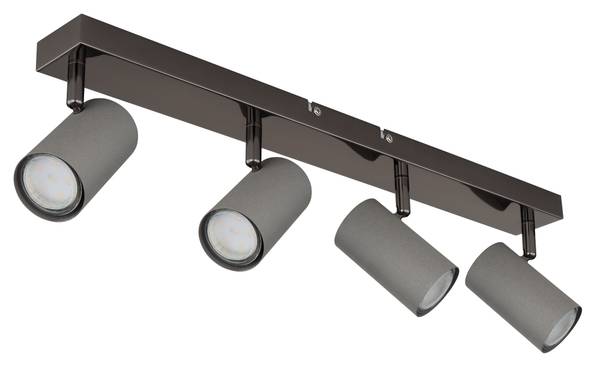 Deckenleuchte Robby Typ C - Eisen - 4-flammig - Schwarz / Grau
