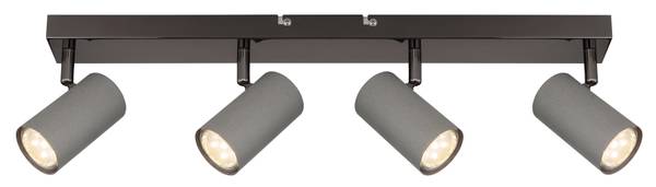 Deckenleuchte Robby Typ C - Eisen - 4-flammig - Schwarz / Grau