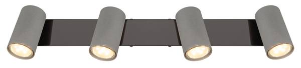 Deckenleuchte Robby Typ C - Eisen - 4-flammig - Schwarz / Grau