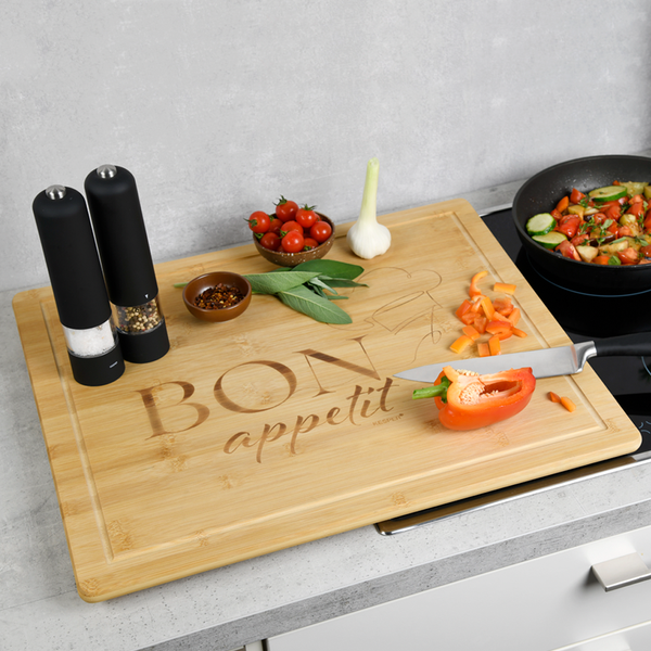 Herdabdeckung Bon Appetit - Bambus - Beige