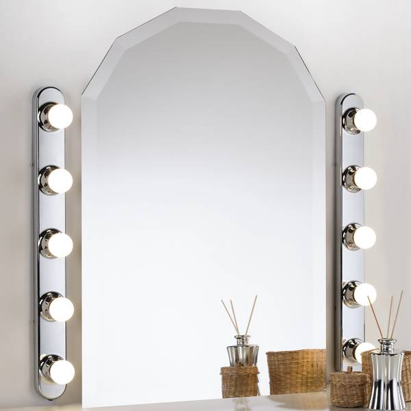 Wandleuchte Hollywood - Polyester PVC - 5-flammig - Silber
