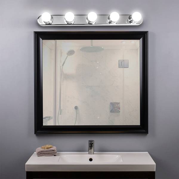 Wandleuchte Hollywood - Polyester PVC - 5-flammig - Silber