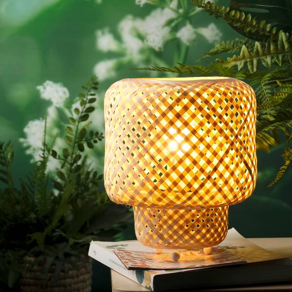 Tischleuchte Bamboo - Bambus / Eisen - 1-flammig