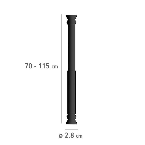 Teleskop-Duschstange Touws - Aluminium - Schwarz