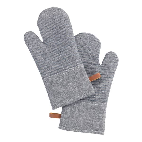 Topfhandschuhe Ada Typ B - Baumwollstoff / Silikon - Grau