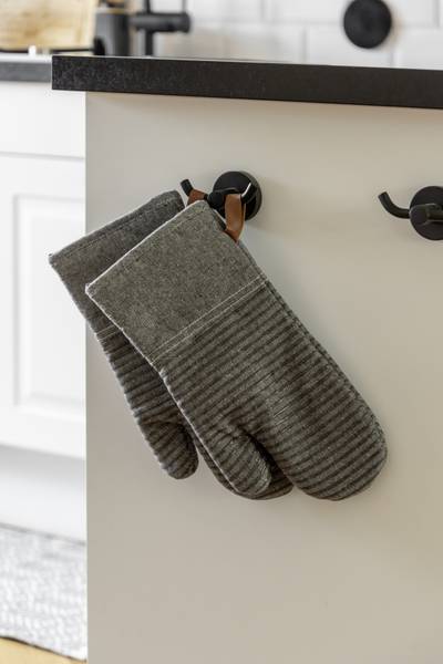 Topfhandschuhe Ada Typ B - Baumwollstoff / Silikon - Grau