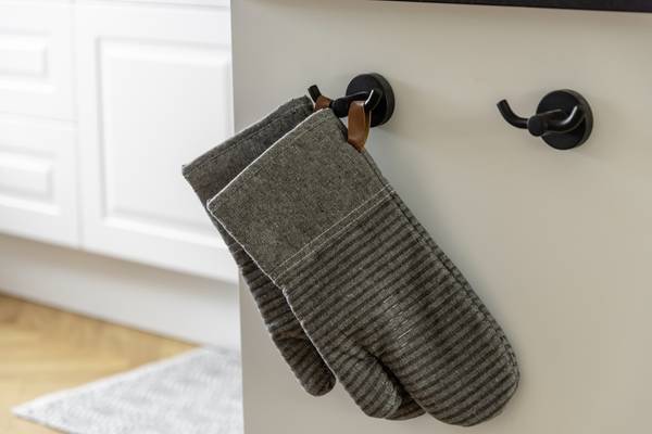 Topfhandschuhe Ada Typ B - Baumwollstoff / Silikon - Grau