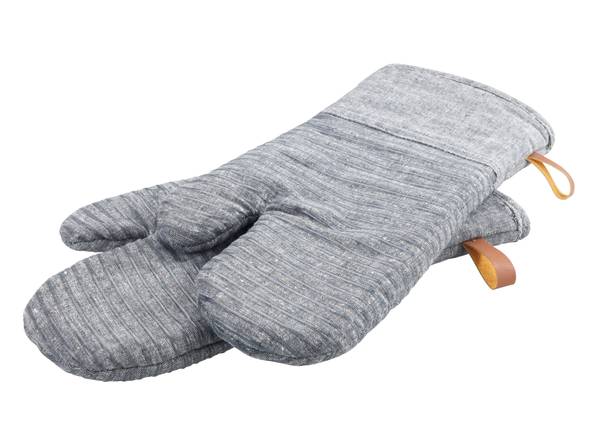 Topfhandschuhe Ada Typ B - Baumwollstoff / Silikon - Grau