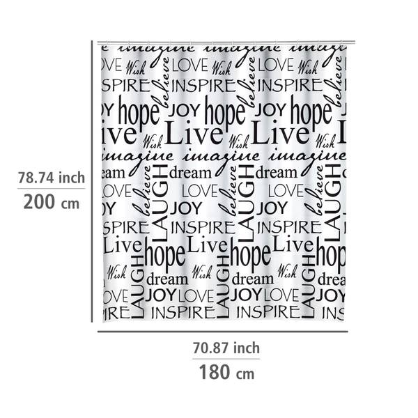 Duschvorhang Live - Polyethylen - Weiß / Schwarz