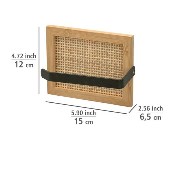 Toilettenpapierhalter Allegre - Bambus / Stahl - Beige