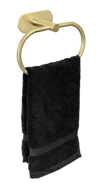 Handtuchring Orea - Edelstahl / Satiniertes Glas - Gold