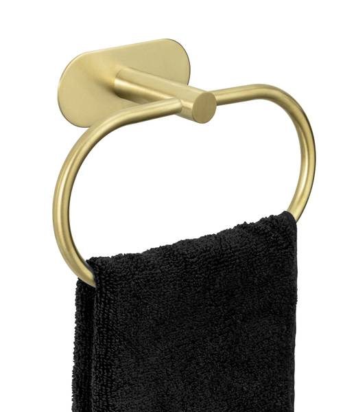 Handtuchring Orea - Edelstahl / Satiniertes Glas - Gold