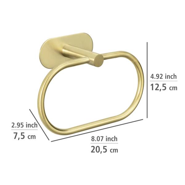 Handtuchring Orea - Edelstahl / Satiniertes Glas - Gold