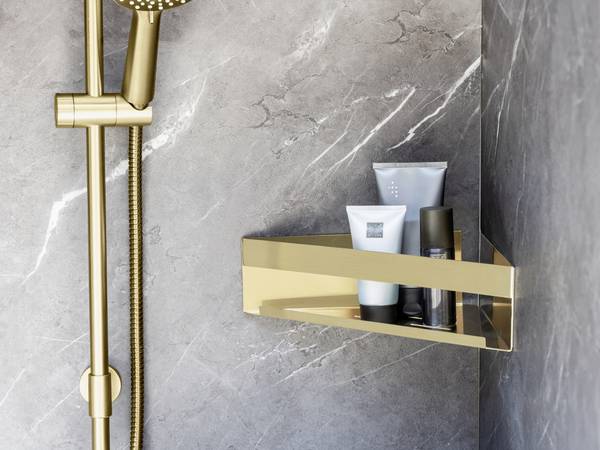 Eckduschablage Genova - Edelstahl - Gold