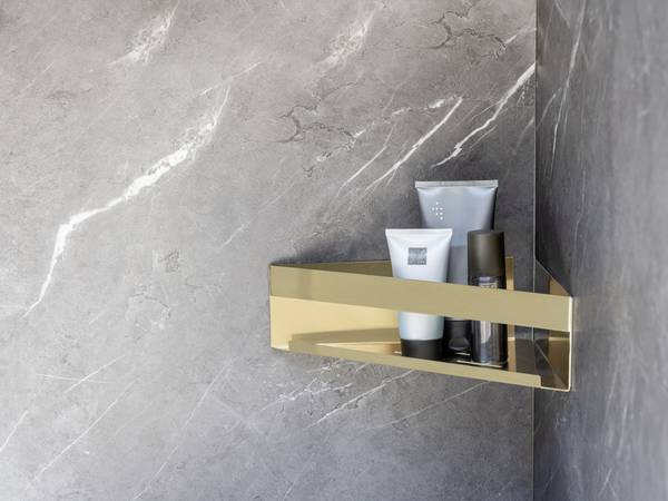 Eckduschablage Genova - Edelstahl - Gold