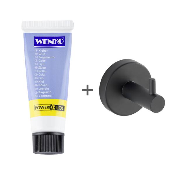 Wandhaken Bosio 2-teilig - Edelstahl - Schwarz